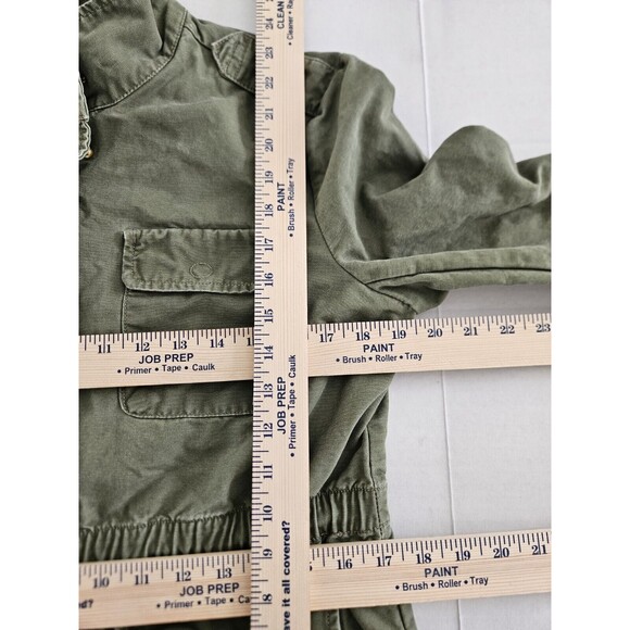 Kensie Jeans Womens Size M Army Green Zip Up Casual Jacket Cadet Collar Pockets - Picture 8 of 9